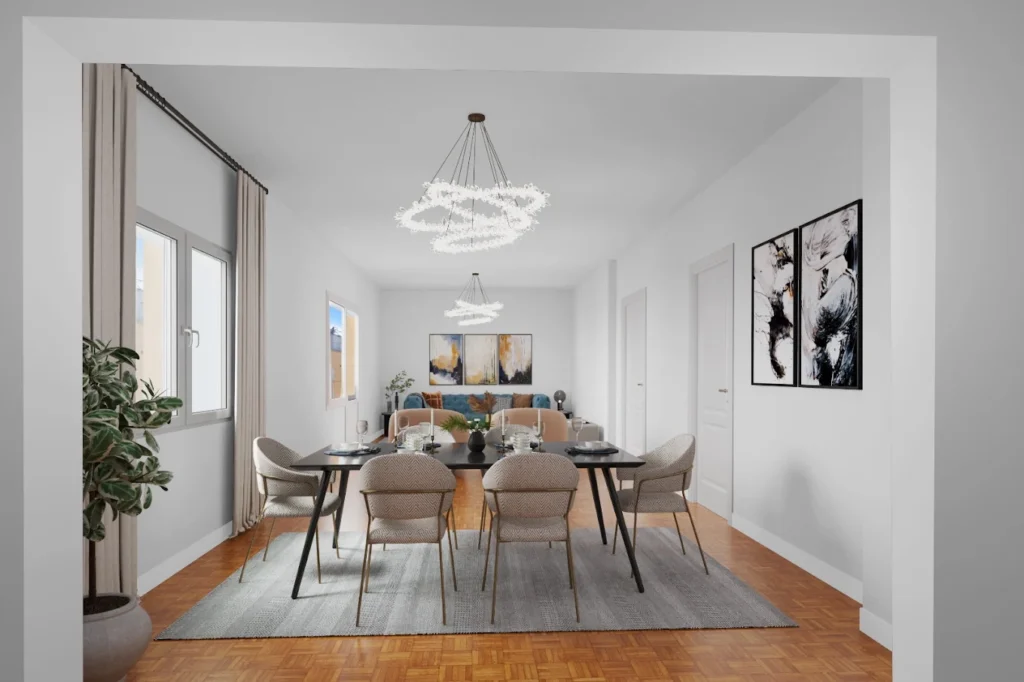 Interior de vivienda en Madrid render